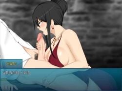 1boy 1girls animated black_hair breasts chinese_text fleeting_iris game_cg huge_breasts licking_penis long_hair penis penis_in_pussy penis_lick semen sex tagme video