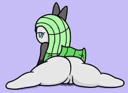 2017 ass female female_focus female_only hair humanoid legendary_pokemon looking_at_viewer mammal meloetta mr.under nintendo pokémon_(species) pokemon pussy simple_background smile solo spread_legs spreading thick_thighs thighs video_games