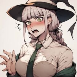 ai_generated blush danganronpa danganronpa:_trigger_happy_havoc female kirigiri_kyouko witch_hat