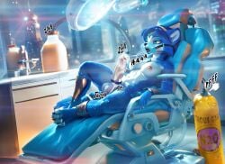 ai_generated furry futanari krystal milking_machine penis_milking star_fox