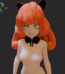 3d aacharsensei female green_eyes made_in_2024 medium_breasts nude penny_polendina production_materials red_hair robot_girl rwby tagme