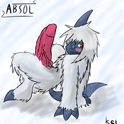 absol anthro blush color fur furry glasses kei male male_only nintendo nude penis pokémon_(species) pokemon pokemon_(species) pokemon_rse side_view solo tagme