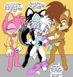 amy_rose archie_comics hershey_the_cat pink_fur sally_acorn sega sonic_(series) straight_hair