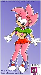 2002 amy_rose beige_skin classic_amy_rose color dated female female_only fleetway_comics fur furry hedgehog pink_fairy_lotus pink_fur sega skin solo sonic_(series) sonic_cd sonic_the_hedgehog_(series) straight_hair