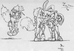 2002 2d amy_rose anthro archie_comics breasts bunnie_rabbot canine echidna female fox fur furry furry_only group hedgehog joe_randel long_hair lupe_the_wolf male mammal mobian mobian_(species) mobian_echidna monochrome monotreme rabbit rick2tails sega short_hair simple_background sonic_(series) sonic_adventure sonic_the_hedgehog_(archie) sonic_the_hedgehog_(comics) sonic_the_hedgehog_(series) straight_hair tikal_the_echidna traditional_media uncensored white_background wolf yuri