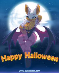 anthro anthro_female anthro_only clubstripes furry furry_female furry_only halloween midori mobian_(species) nipples rouge_the_bat sega sonic_(series)