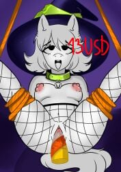 1girls breasts_out candy candy_corn furry halloween halloween_costume inconfortable my_little_pony nude_female oc penetrable_sex_toy sketch vaginal_penetration witch_hat wrapped ych