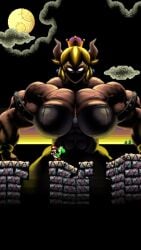 baby_mario big_breasts big_muscles bigger_female black_dress blonde_hair blue_earrings bowsette breathing clothing crown horn horns hyper_muscles light-skinned_female muscular muscular_arms muscular_female music rule_63 shorter_than_30_seconds shorter_than_one_minute sound super_mario_bros. tagme video what_a_mass! white_eyes yoshi