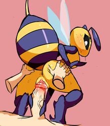 antennae anthro anthro_penetrated anus arthropod ass bee blush bug_girl duo eyelashes fallin_lovelove_bee female human human_on_anthro insects interspecies little_witch_academia looking_back male male_human/female_anthro mammal micro notepaddy penis precum pussy straight straight_hair sweat sweatdrop tail_asshole vaginal_penetration vein wings