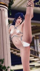 3d blue_hair dead_or_alive dead_or_alive_xtreme_venus_vacation female female_focus kobe_teeth lobelia_(dead_or_alive) small_breasts tagme