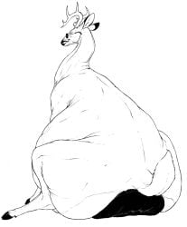 antlers anus big_anus deer ears_back eyewear feral glasses hooves horn huge_anus hyper hyper_anus male mammal obese obese_feral overweight overweight_feral pivoted_ears puffy_anus raised_tail smile solo solo_focus tail vincent_(artist)