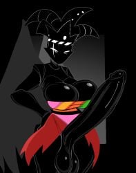 1futa aroused balls big_balls big_breasts big_penis black_queen bottomless breasts cleavage clothed clothing cock curvy dark-skinned_female erection futa futa_only futanari hand_on_hip hard_on homestuck huge_balls huge_breasts huge_cock humanoid humanoid_penis partially_clothed penis queen seductive simple_background smooth_balls smooth_penis solo solo_female solo_futa standing thick thick_thighs welwraith wide_hips wings