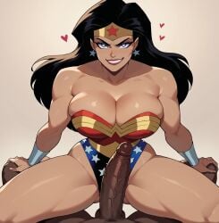 1boy 1girls ai_generated bare_legs big_breasts big_penis black_hair blue_eyes dark-skinned_male dark_skin dc_comics diana_prince heroine huge_breasts huge_cock huge_thighs interracial justice_league_unlimited light-skinned_female light_skin long_hair looking_at_viewer massive_breasts muscular_male nude nude_male penis sex smogai thick_body thick_female thick_thighs thighhighs thighs vaginal_penetration voluptuous voluptuous_female wonder_woman wonder_woman_(series)