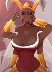 1girls 4_arms ant antennae anthro anthro_only big_breasts crown reina_hormiga_(hormigeo) royalty