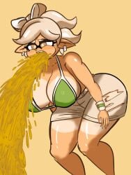 1girls barf big_breasts female inkling marie_(splatoon) puke splatoon squid_sisters vomit vomiting vomitklok