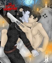 2boys aged_up animated animated clothed clothed_sex clothes clothing gay gay_male graveyard kissing let's_draw_for_fun male male/male male_only oc original_character romantic romantic_couple rudolph_sackville-bagg text the_little_vampire vampire yaoi