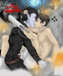 2boys aged_up animated animated clothed clothed_sex clothes clothing gay gay_male graveyard kissing let's_draw_for_fun male male/male male_only oc original_character romantic romantic_couple rudolph_sackville-bagg text the_little_vampire vampire yaoi