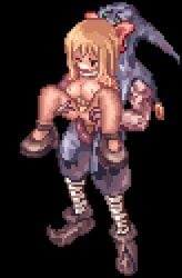 animated blonde_hair defeated defeated_heroine female high_priest high_priest_(ragnarok_online) monster monster_rape pixel_art ragnarok_online rape ribbon vaginal_penetration