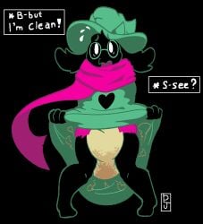 androgynous big_diaper deltarune diaper diaper_fetish dljoe full_diaper messing messing_diaper messy messy_diaper pooping_diaper ralsei ralsei_(deltarune) ralsei_with_black_fur scat soiling toby_fox