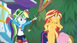 algolagnia animated applejack_(mlp) belly_button breasts casual casual_nudity clothed_female_nude_female completely_nude completely_nude_female equestria_girls exhibitionism female fluttershy_(mlp) human invisibleink nipples no_pubic_hair nude nude_edit nudist nudity pale_skin public public_nudity rainbow_dash_(mlp) sci-twi slapstick smiling sound spanking sunset_shimmer tagme video vulva walking
