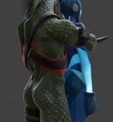 ass big_butt female hybrid_(fortnite) lynx_(fortnite) male male/female scalie wholesomecarrot59