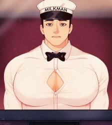 bara clothing francis_mosses male male_only milkman muscular_male no_visible_genitalia pecs rapbitan that's_not_my_neighbor tight_clothing