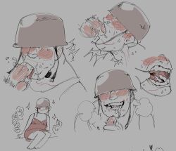 2024 :3 balls blowjob blush clothed covered_eyes crossdressing cum cum_in_mouth deepthroat digital_media_(artwork) dress fellatio helmet human male male/male male_only manly_crossdresser open_mouth penis sgt_nuttwister sitting sketch smile soldier_(team_fortress_2) tank_top team_fortress_2 teeth tongue tongue_out yaoi