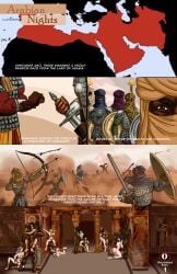 ancient arabian battle comic comic_page dark-skinned_male female historical history interracial male orgy