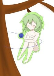 cocoon koishi_komeiji nude nude_female sleeping small_breasts third_eye touhou