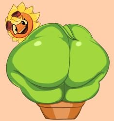 1girls allagainstyou ass female female_only flower_pot gigantic_ass green_body huge_ass looking_back plant plant_girl plants_vs_zombies plants_vs_zombies:_heroes solar_flare_(pvz) solo solo_female sunflower_(pvz) tagme