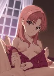 !? 1futa 1girls animated balls big big_breasts blinking breasts brown_eyes brown_hair caressing_testicles clothed clothing erection female female_focus frip futa_on_female futa_pov futa_with_female futanari hair_down handjob highres human indoors light-skinned_female light-skinned_futanari light_skin long_hair looking_at_viewer navel nipples nude off_shoulder on_back partially_clothed penis pink_shirt pov shirai_kuroko shirt shorter_than_30_seconds shorter_than_one_minute sleepwear sleepy_frippy small_breasts teenage_futa teenage_girl teenager teenager_on_teenager testicles text tits to_aru_kagaku_no_railgun to_aru_majutsu_no_index topless uncensored vertical_video video window