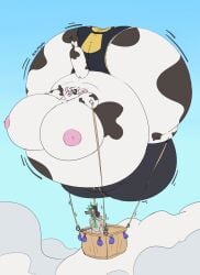 belly_inflation blimp bovine breast_inflation butt_inflation coyote furry hot_air_balloon inflation male male_inflation mintyotie pattern_underwear penis_inflation sky_background sunken_head sunken_limbs tail_inflation underwear