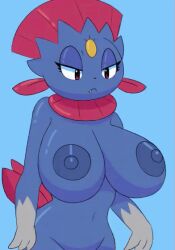 animated big_breasts breasts cleavage female furry huge_breasts ikiki nipples pokémon_(species) pokemon pokemon_(species) tagme thick_thighs weavile wide_hips
