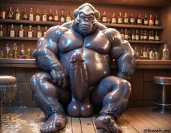 1boy abs ai_generated anthro balls bara beard big_balls big_muscles big_nipples big_pecs big_penis black_body black_fur booster_rex daddy dilf erect_nipples erection gay gorilla haplorhine huge_balls huge_cock huge_muscles huge_nipples huge_pecs hunk male male_only muscular muscular_anthro muscular_male navel nipples nude overwatch overwatch_2 pecs penis primate solo sweat winston_(overwatch)