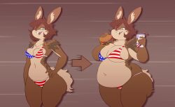 4th_of_july american_flag_bikini big_breasts bikini breasts chubby cleavage female furry goblin0verlord huge_breasts overweight overweight_female tagme thick_thighs weight_gain wide_hips