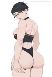 1girls amazon ass back_muscles bare_arms bare_legs bare_shoulders bare_thighs bbw beauty_mark biceps big_ass big_breasts big_butt black_eyes black_hair black_nail_polish black_nails black_panties black_underwear boruto:_naruto_next_generations boruto:_two_blue_vortex bubble_ass bubble_butt busty child_bearing_hips choker cleavage clothed clothing collar curvaceous curves curvy curvy_body curvy_female curvy_figure curvy_hips dat_ass ear_piercing earrings fat_ass female female_focus female_only glasses head_tilt hi_res high_resolution highres hourglass_figure jewelry large_ass large_breasts light-skinned_female light_skin lips lipstick long_fingernails long_nails looking_at_viewer looking_down makeup muscles muscular muscular_female nail_polish naruto naruto_(series) painted_nails pale-skinned_female pale_skin panties pink_lips pink_lipstick pinup pixie_cut pose posing presenting_ass presenting_butt revealing_clothes sarada_uchiha short_hair shueisha standing thick_thighs thigh_grab thighs tubetop uchiha_sarada uchiha_symbol uchihaniray underwear very_high_resolution weekly_shonen_jump white_background wide_hips