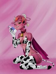 cow_outfit dark_willow dota_2 fairy_wings milk pink_skin thick_thighs