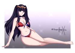 alternate_costume bikini breasts female female_only fire_emblem fire_emblem_awakening nintendo red_bikini red_swimsuit solo sonicheroxd swimsuit tharja_(fire_emblem)