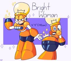 android android_girl ass ass_focus big_ass big_butt big_eyes bottom_heavy bright_man butt_focus cute eyelashes eyeliner genderswap_(mtf) hourglass_figure juicy_butt leaning_forward light-skinned_female light_bulb light_skin looking_back looking_back_at_self mega_man mega_man(classic) mega_man_4 nocklepie presenting_ass robot robot_girl robot_master rule_63 shiny_skin shortstack skirt smaller_female solo solo_female solo_focus sparkles tagme wide_hips