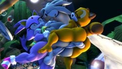 3d anal anal_sex anthro blaze_the_cat dickgirl double_penetration furry futa_on_male futanari groping male marine_the_raccoon penis shemale silver_the_hedgehog sonic_(series) sonic_the_hedgehog_(series) zoothen