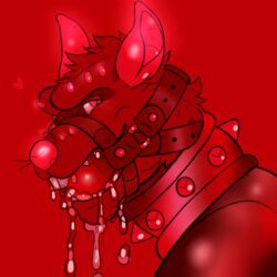 2017 anthro ball_gag baresenio bodysuit bondage bound clothing collar drooling gag gagged harness_ball_gag harness_gag heart male male_only mammal muzzle_(object) muzzled noahsense open_mouth rat ratsenio red_background rodent rubber saliva shiny simple_background solo spiked_collar spikes tight_clothing