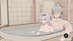 animated bathroom big_breasts caelus_(honkai:_star_rail) firefly_(honkai:_star_rail) hentai honkai:_star_rail nsfw sandtiage