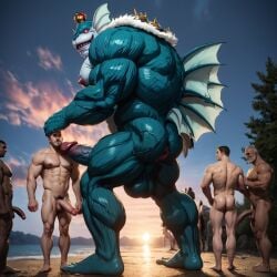 abs ai_generated anthro anthro_dominating_human anus ass ass_focus balls bara beach big_ass big_balls big_dom_small_sub big_muscles big_nipples big_pecs big_penis booster_rex daddy deep_sea_king dilf dominant dominant_anthro dominant_male erection fin gay gills green_body group hair holding_partner huge_balls huge_cock huge_muscles huge_nipples huge_pecs human human_on_anthro humansub hunk interspecies larger_anthro larger_male male male_only marine monster multiple_boys muscular muscular_anthro muscular_human muscular_male nipples nude one-punch_man pecs penis sand sea_monster smaller_human smaller_male submissive submissive_human submissive_male voyeur water yaoi