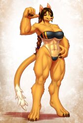 anthro canine diamond_dog_(mlp) female female_anthro female_focus female_only friendship_is_magic gris_swimsuit hasbro muscle muscle_girl muscular muscular_anthro muscular_female my_little_pony my_little_pony_friendship_is_magic mykegreywolf oc one_piece_swimsuit original_character