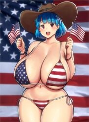 1girls 2023 american_flag american_flag_bikini big_breasts blue_hair breasts_bigger_than_head busty enormous_breasts errorkazoo female female_focus female_only gigantic_breasts huge_breasts humongous_breasts large_breasts light-skinned_female light_skin massive_breasts pink_eyes plump_breasts rina_atherina_(errorkazoo) short_hair side-tie_bikini slim_waist solo solo_female solo_focus thick_thighs thin_waist thunder_thighs voluptuous voluptuous_female