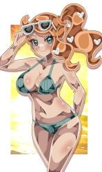 breasts female female_only kisi0024 nintendo orange_hair pokemon solo sonia_(pokemon) sunglasses swimsuit tagme