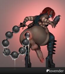 1dickgirl 1futa 6_arms anal anal_beads anal_insertion anus ass back back_view balls bottomless breasts clothed clothing dark-skinned_futanari dark_skin dickgirl erection futa_only futa_sans_pussy futanari giant_anal_beads gigantic_anal_beads high_heel_boots huge_anal_beads huge_cock human hung_bottom hyper_anal_beads intersex looking_back lovender lube_bottle masked_futa massive_anal_beads masturbation multi_arm multi_limb oc original_character partially_clothed penis red_eyes red_hair sex_toy solo squatting
