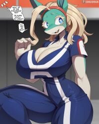 1girls bare_arms big_breasts blonde_hair blue_eyes breasts_bigger_than_head clothed clothing color cooliehigh female female_focus female_only furry hi_res ippan_josei large_breasts long_hair my_hero_academia shark shark_girl sharp_teeth solo solo_female tagme thick_thighs