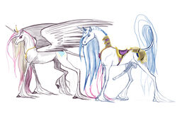 alicorn animal_genitalia animal_penis armor balls crown cutie_mark duo equine equine_penis erection female feral friendship_is_magic horn horsecock jewelry lostdragon01 male mammal my_little_pony necklace penis princess_cadance_(mlp) shining_armor_(mlp) spread_wings unicorn white_background wings