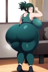 ai_generated big_ass big_breasts big_butt blush boku_no_hero_academia fat_ass goldencum34 green_eyes green_hair green_tights inko_midoriya izuku_midoriya leggings looking_back midoriya_inko midoriya_izuku milf mommy my_hero_academia pov tank_top thick_thighs tights wide_hips